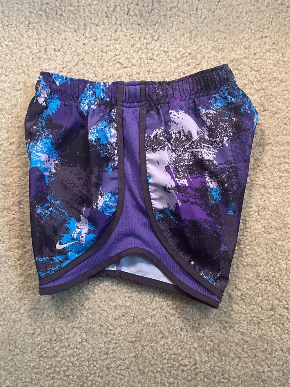 Nike Tempo Athletic Shorts • Size X-Small • Purple / Blue / Black